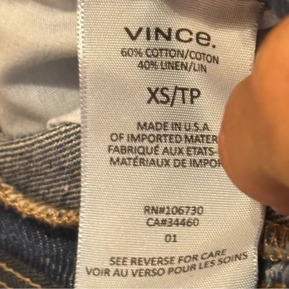Vince. Capri Jeans Drawstring Waist Sz XS